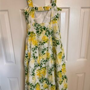 Vici Backless Floral Dress in Yellow and Green